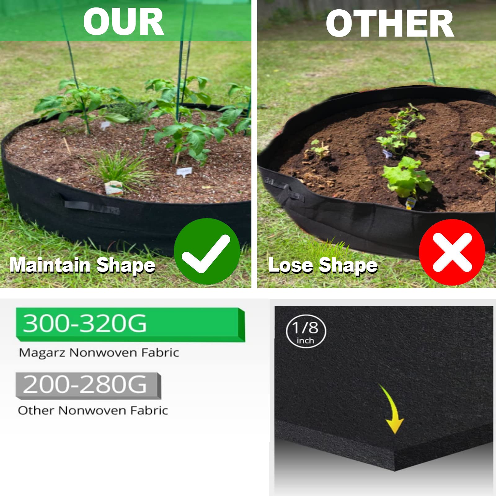ZtohPyo breathable nonwoven fabric promotes healthy root aeration and drainage.