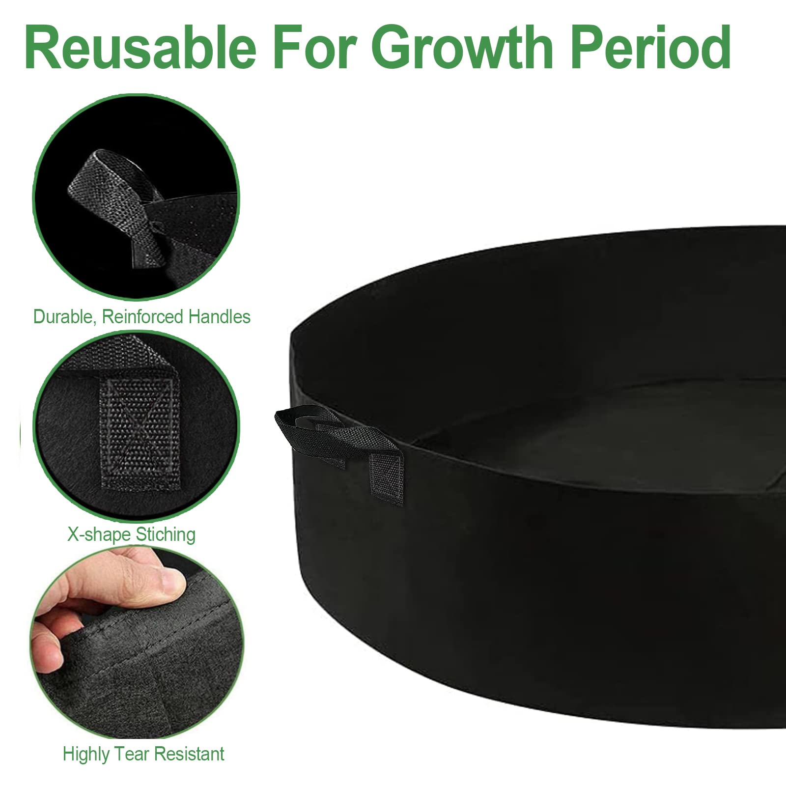 ZtohPyo large fabric raised bed with handles for easy transport.