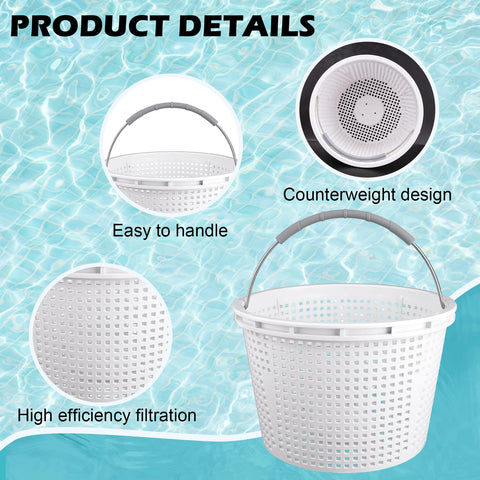 ZTTM 8-inch basket with perforated pattern captures debris while maintaining water flow.