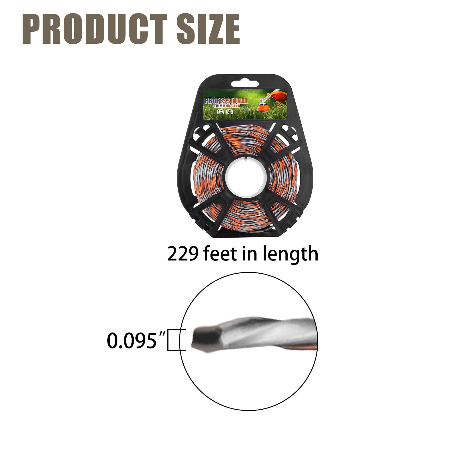 Close-up of ZTTM CF3 Pro carbon-reinforced trimmer line showing durability