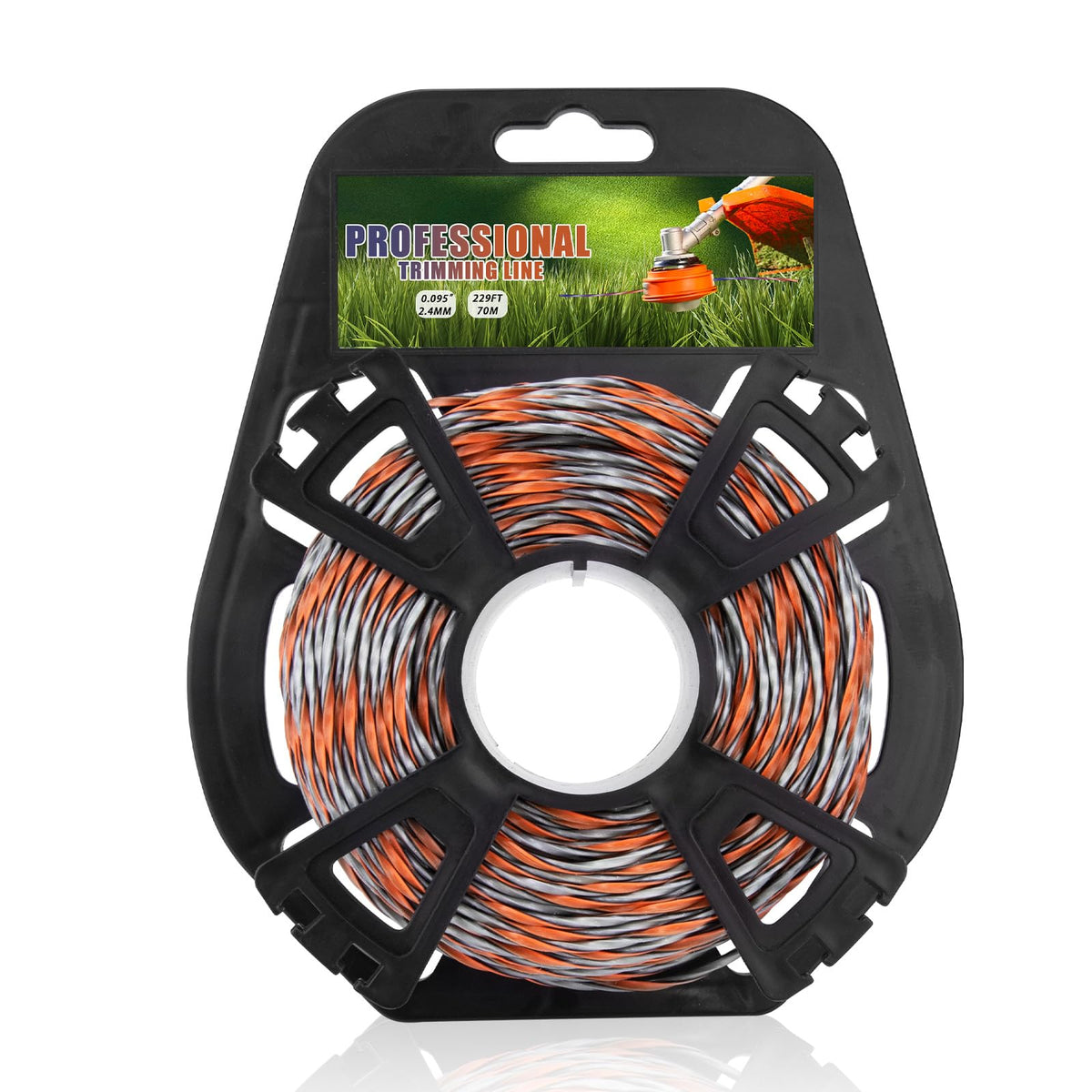 ZTTM CF3 Pro cross-shaped trimmer line, 0.095-inch diameter, 229 ft for heavy-duty trimming