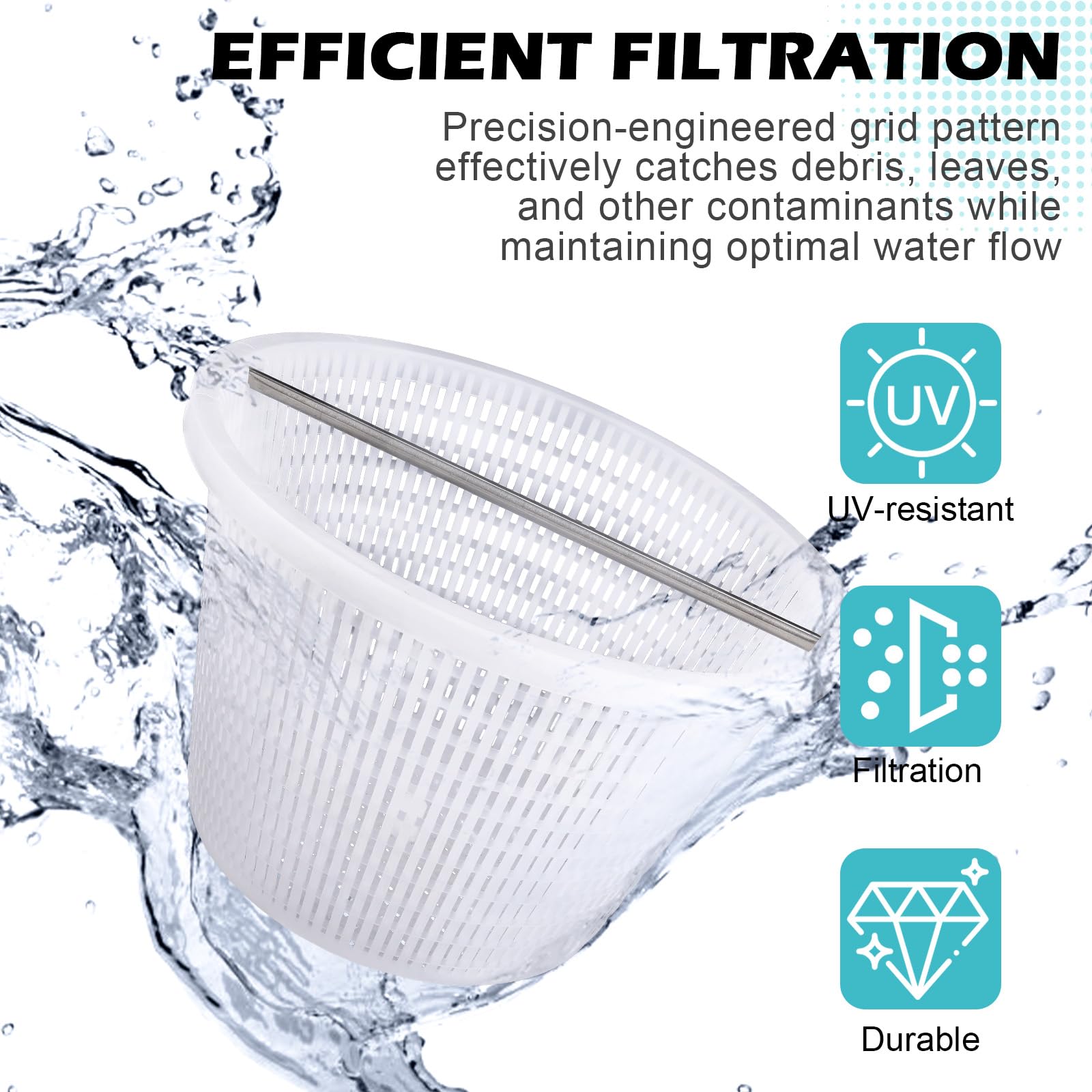 ZTTM skimmer basket with removable handle for quick cleaning