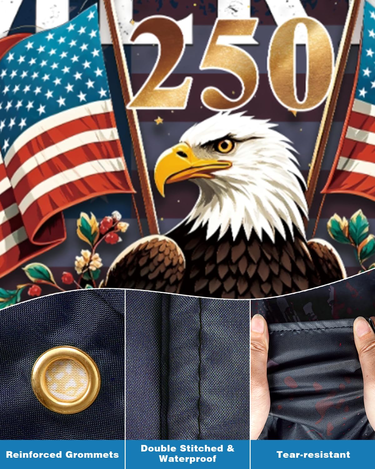 Ztzfacai flag 3x5 with brass grommets for sturdy outdoor mounting.