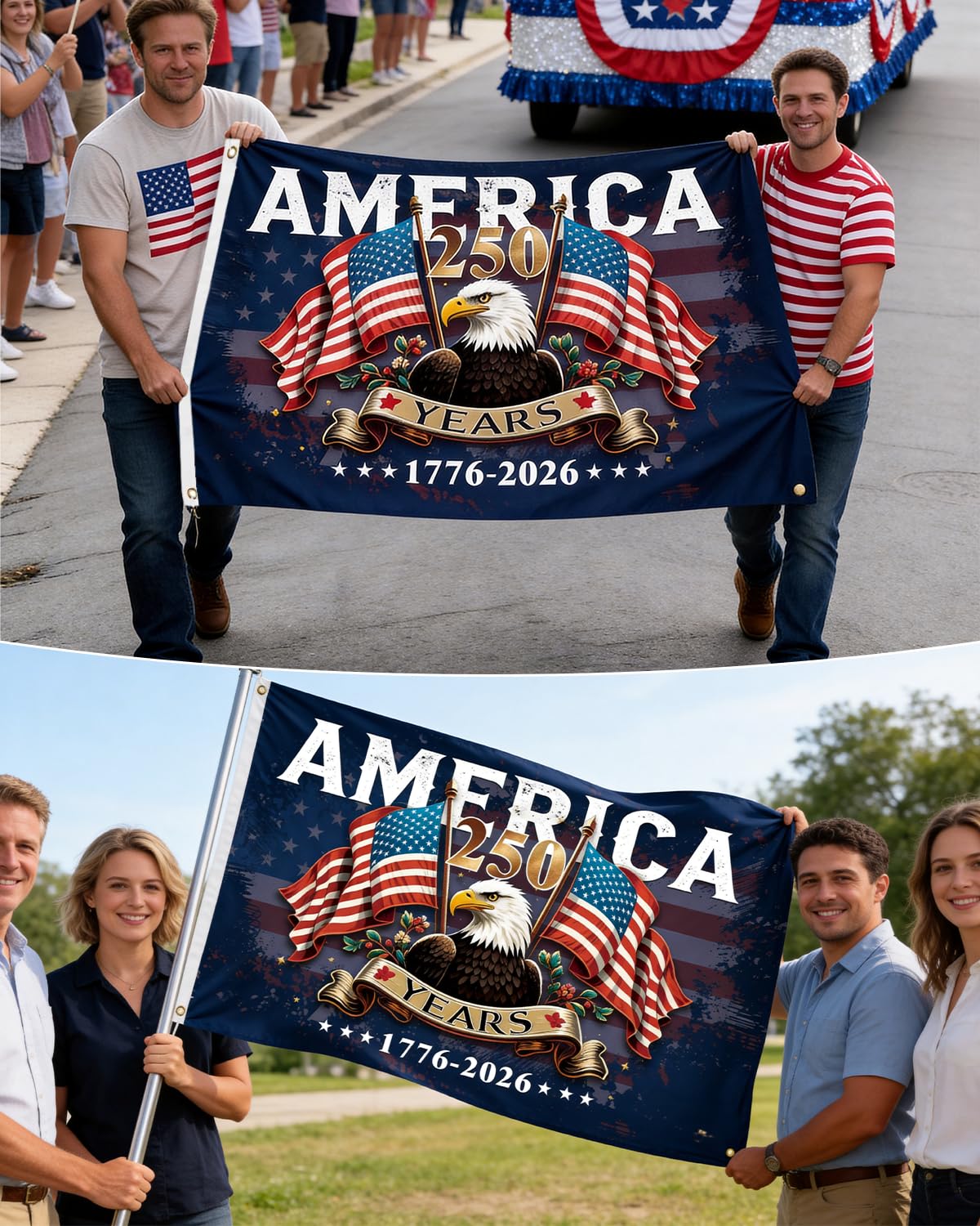 Ztzfacai versatile 2-in-1 flag and wall decor ideal for patriotic parties.