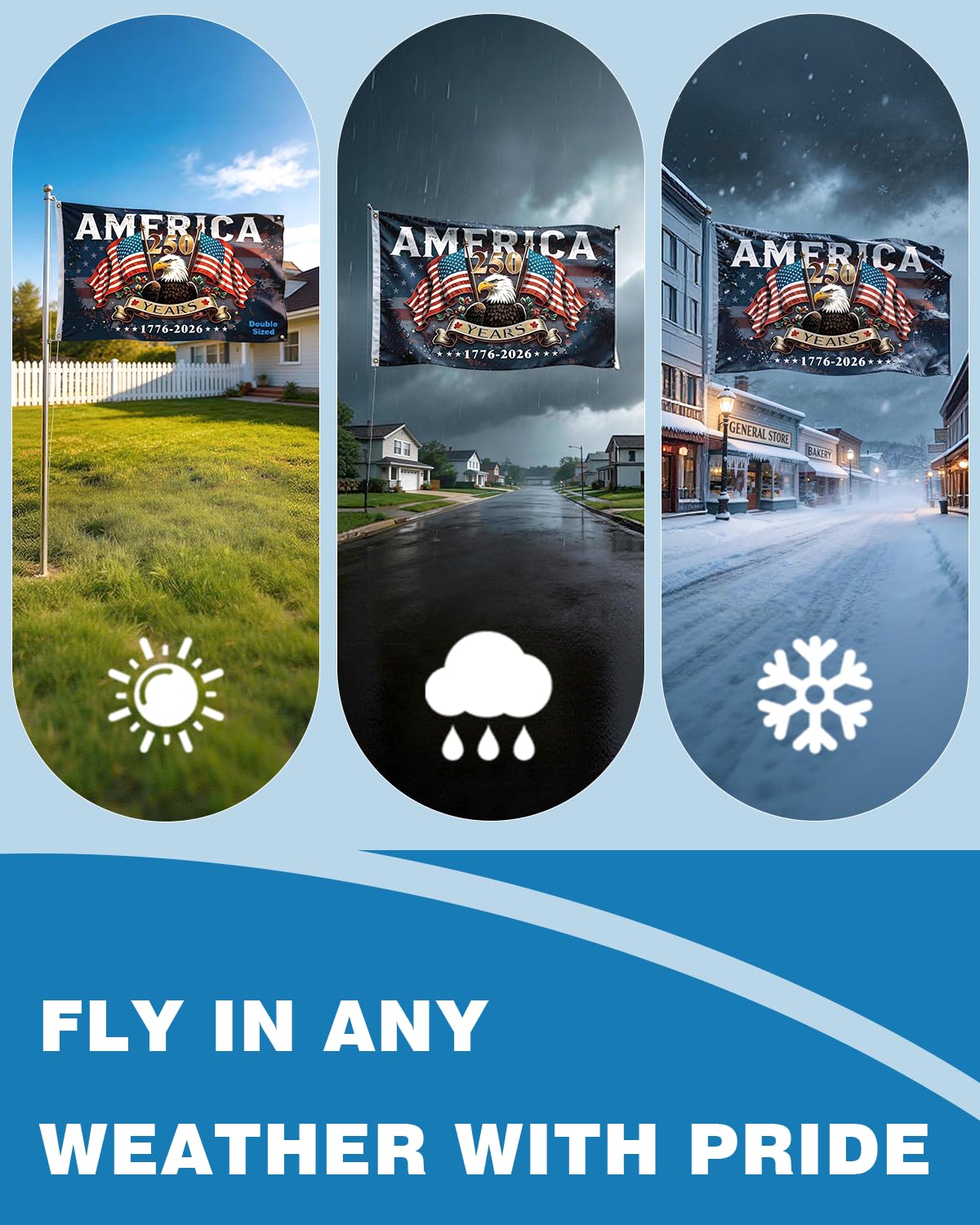 Ztzfacai weather-resistant polyester withstands wind and sun for all-season use.