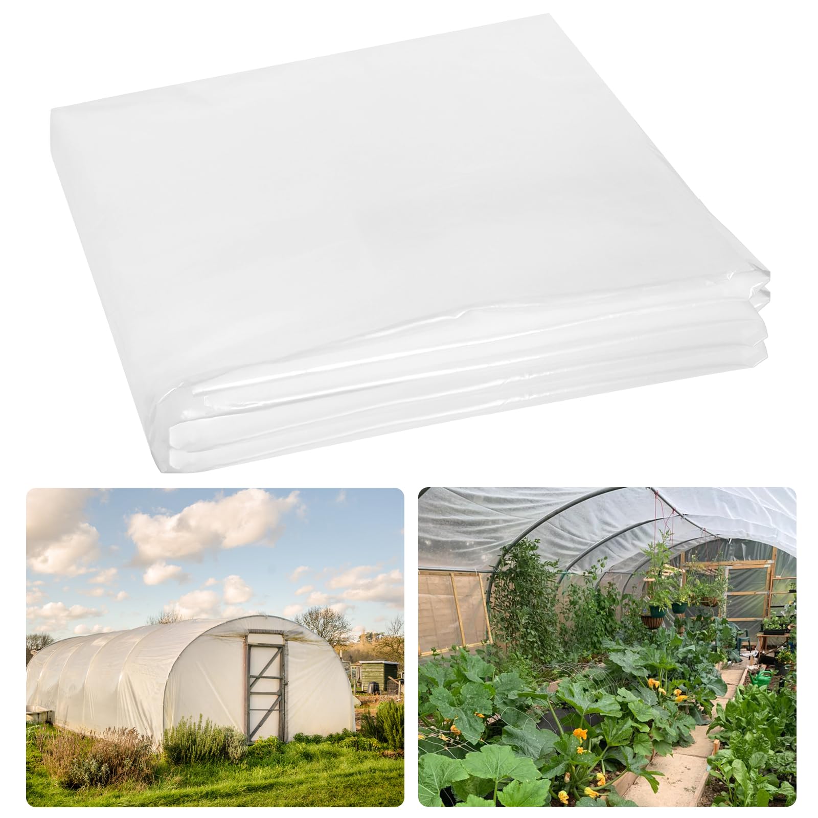 Ztzfacai greenhouse film: clear 10x35ft cover boosts sunlight for healthy growth.