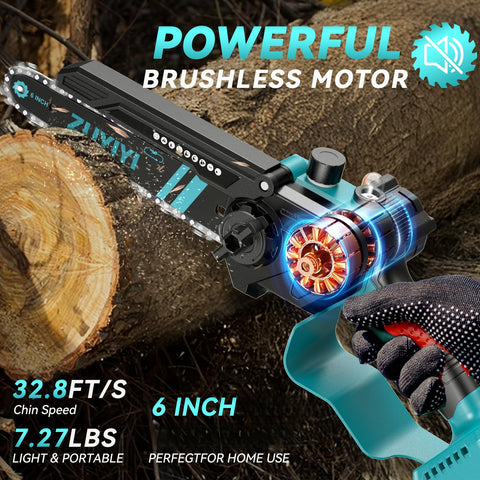 ZUYIYI brushless motor delivers quiet, powerful cuts up to 2400 RPM