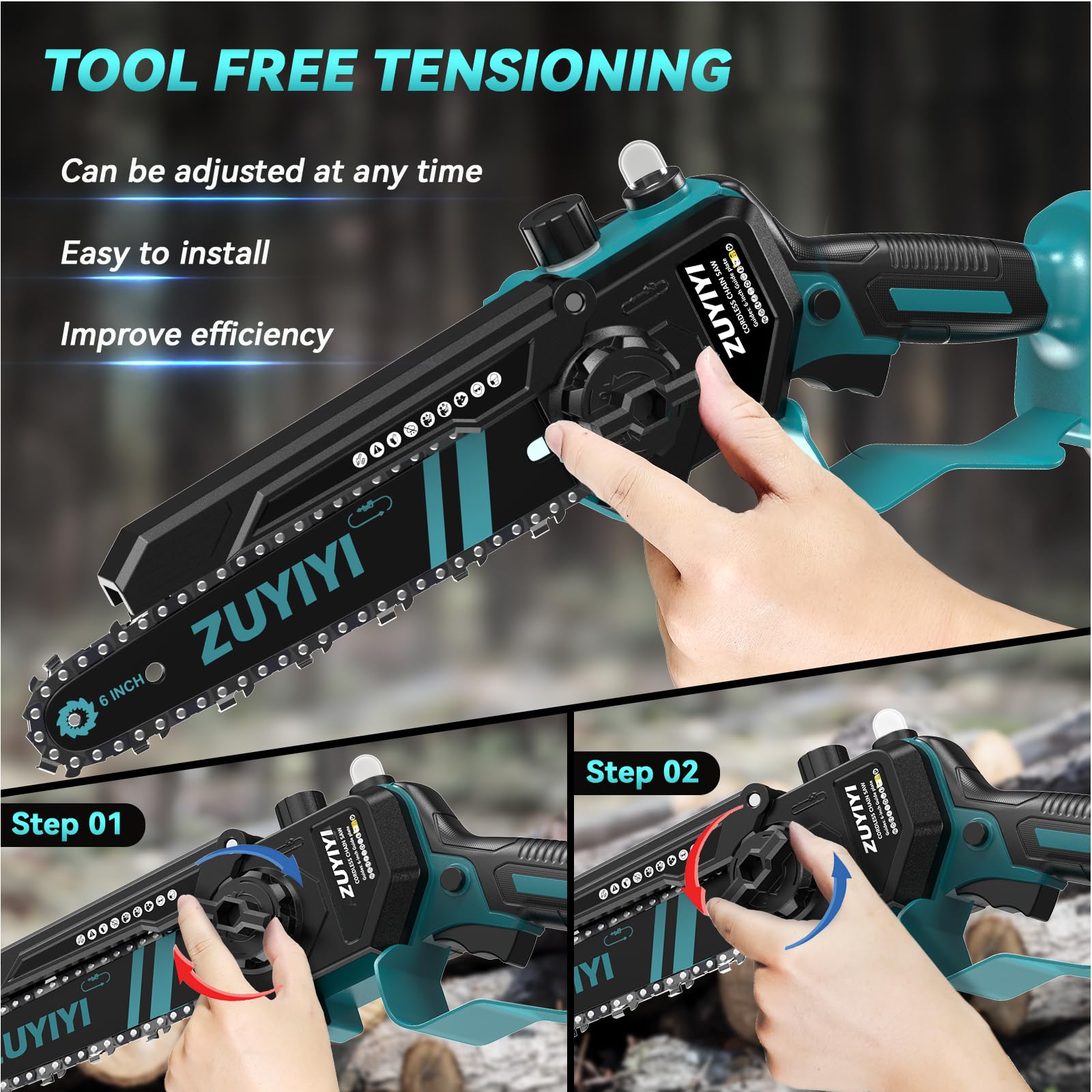 ZUYIYI includes the saw, extra chains, and a manual for setup