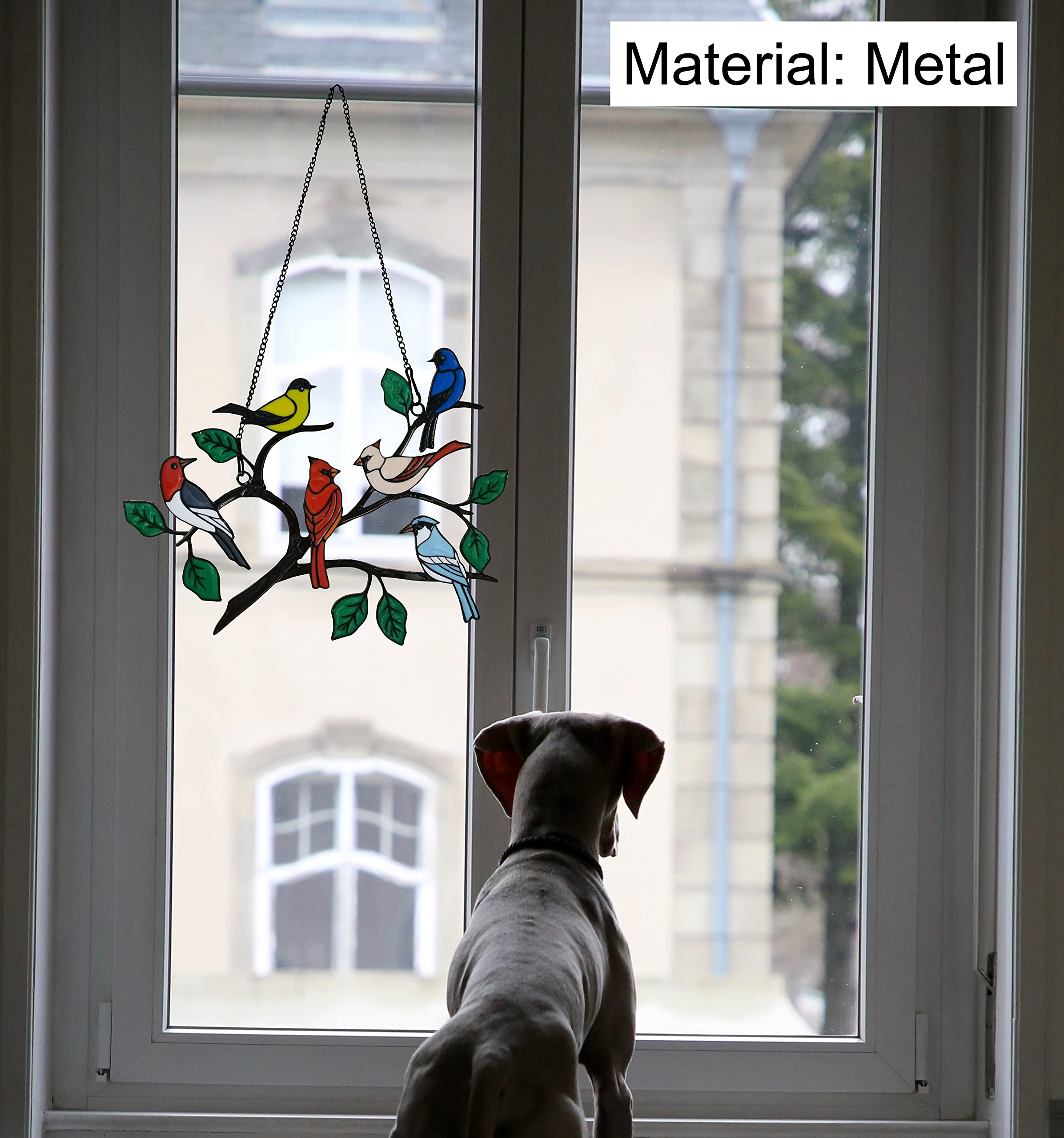 ZUAJITER multicolor cardinal window hanging adds playful charm to homes