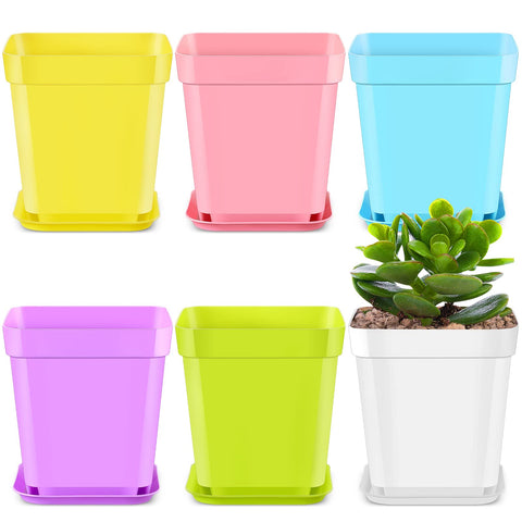 Zubebe 3 inch square seedling pots in vibrant colors for indoor seed starting