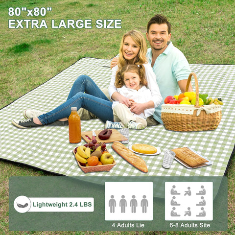 ZUBOND 80x80 blanket accommodates up to eight adults