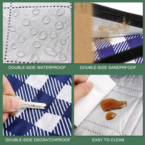 ZUBOND picnic blanket folds compactly with a carry handle for easy transport.