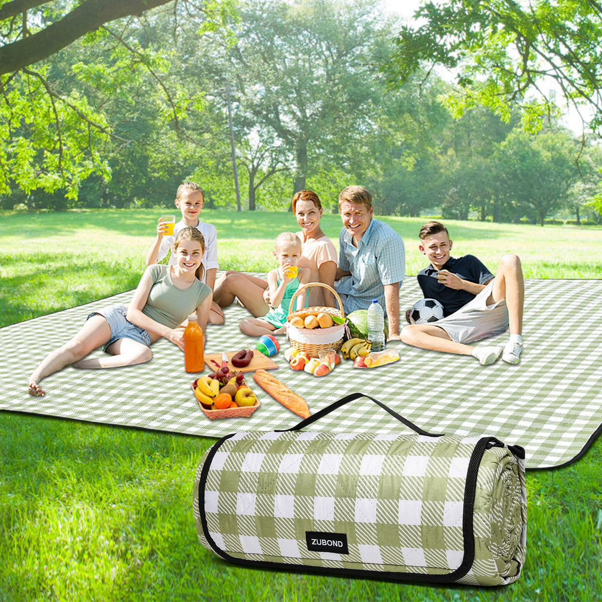 ZUBOND picnic blanket pongee top offers soft outdoor seating