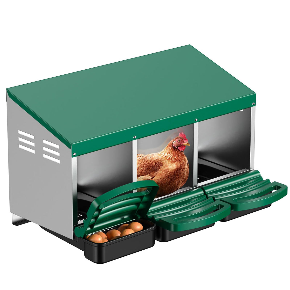 ZUCIRE chicken nesting box rollaway drawer keeps eggs protected and easy to collect.