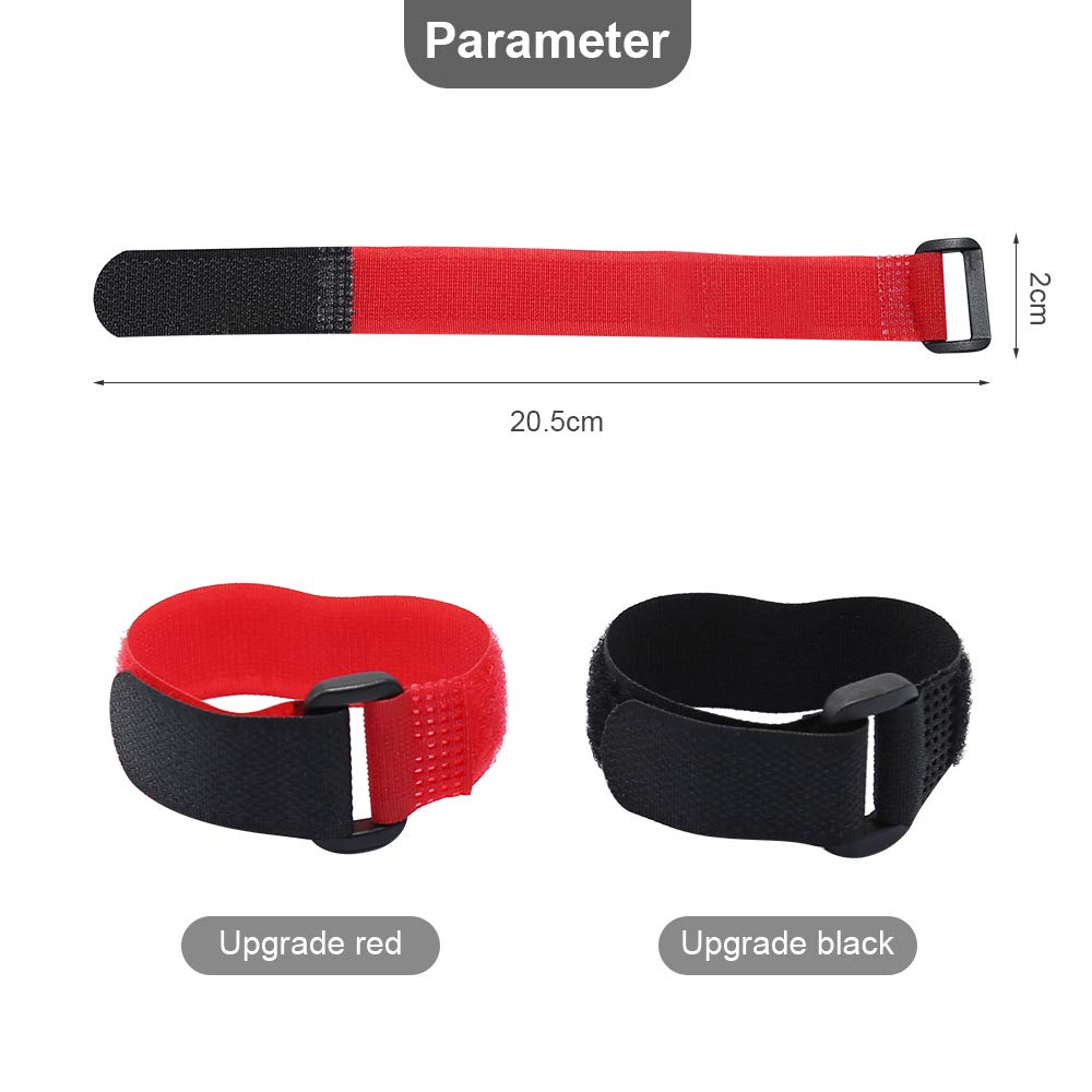 ZUDKSUY nylon no-crow neck belt in black and red for safe poultry use.