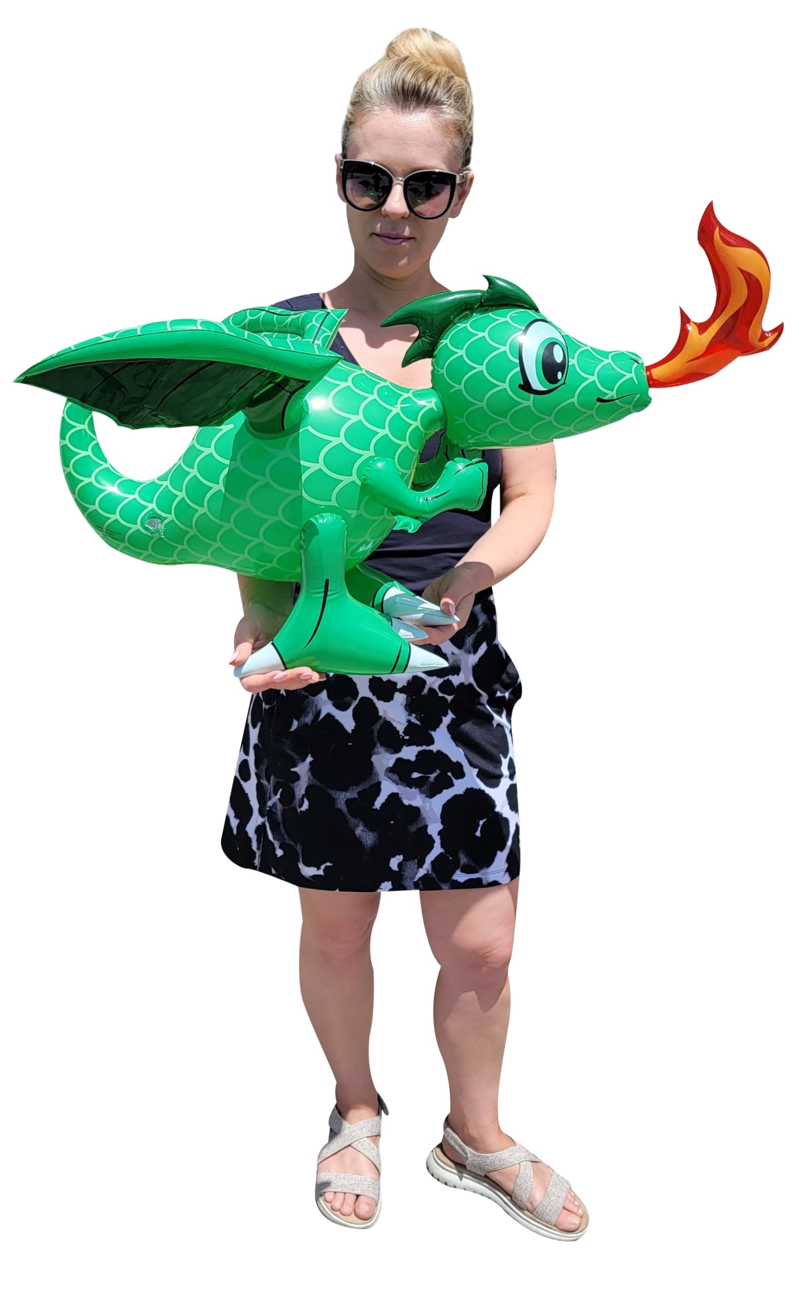 Zugar Land green inflatable dragon hanging display for dramatic medieval decor