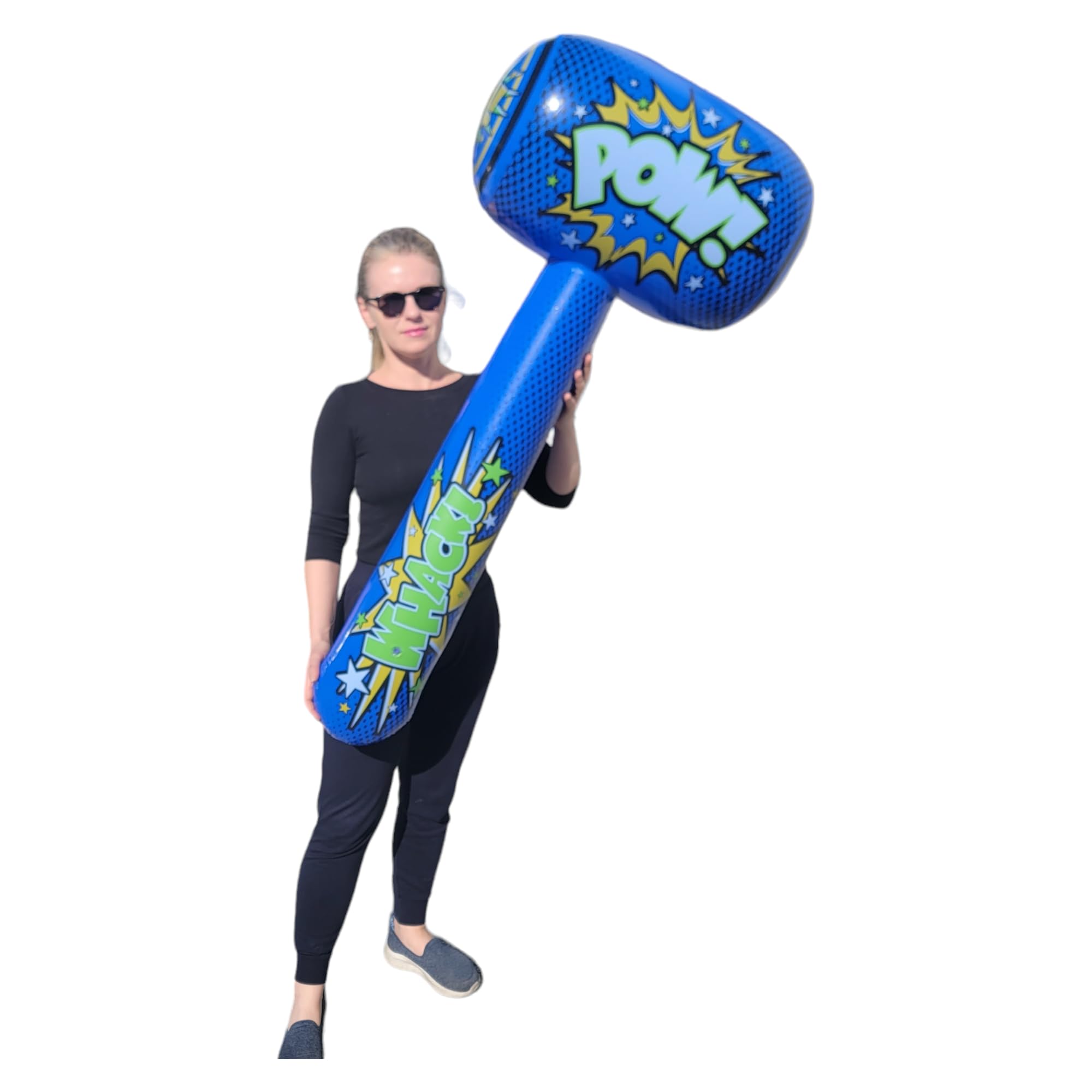 Zugar Land POW jumbo mallet 52-inch blue front view for epic play fights