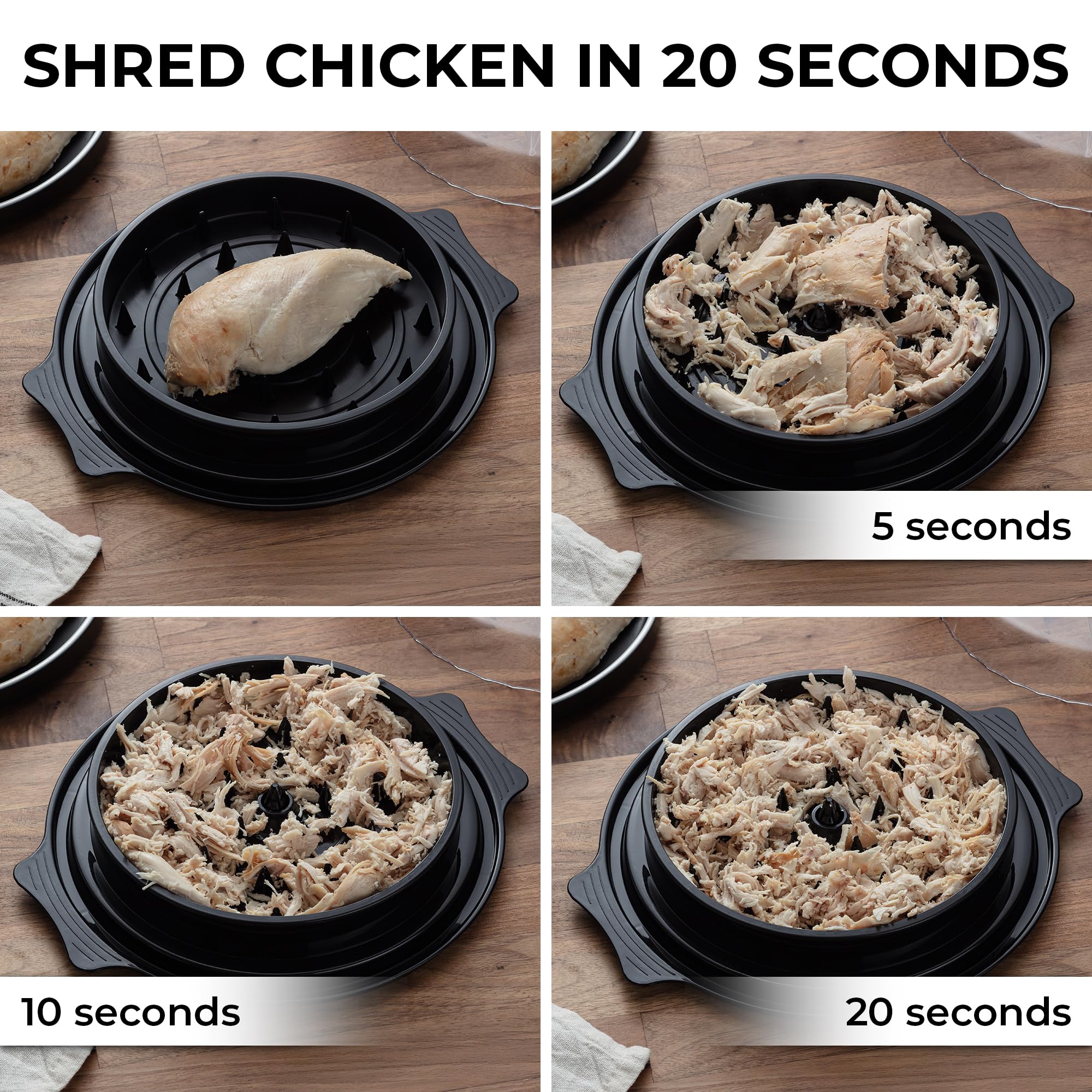 Zulay Kitchen edge spikes push stray pieces back for even shredding.