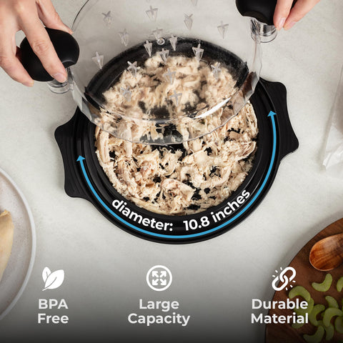 Zulay Kitchen versatile shredder handles chicken, pork, beef, tuna, and more.