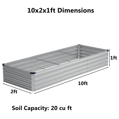 Zunatu galvanized raised bed side view; durable planters for vegetables and flowers