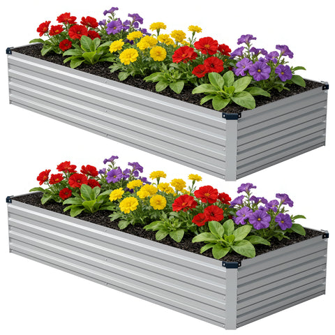 Zunatu 8x2x1ft galvanized raised bed ideal for patio vegetable and flower planting