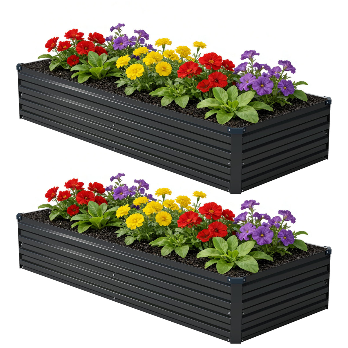 Zunatu 8x2x1ft galvanized raised bed assembly, built to last for seasons of planting.