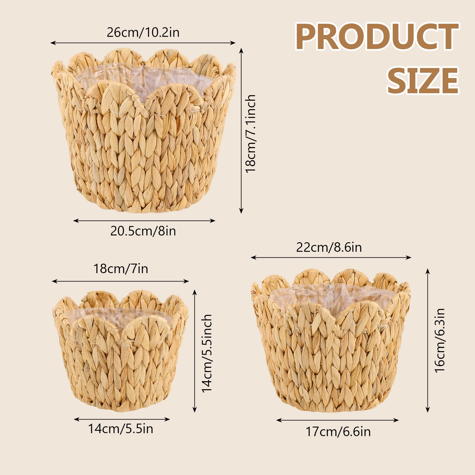 ZUNKNOD 8.7-inch basket showcased with lush greenery and organized indoor decor.