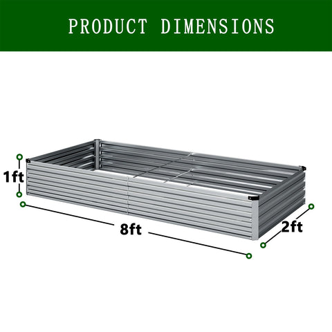 ZUNUDA 96in long bed dimension shows expansive planting area.