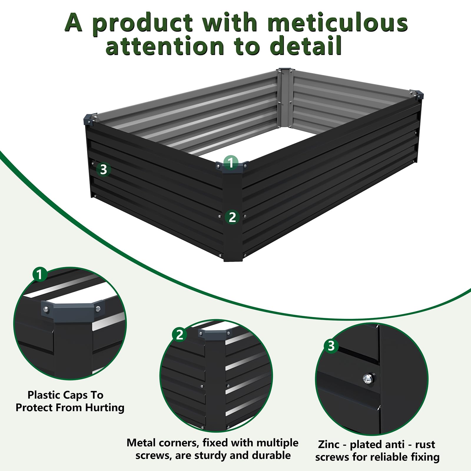ZUNUDA coated steel closeup highlights rust resistance for lasting outdoor use.