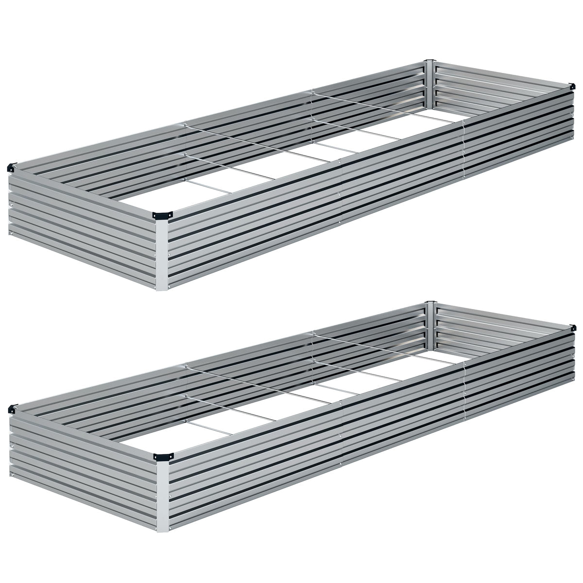 ZUNUDA galvanized raised bed assembly for durable outdoor planting.