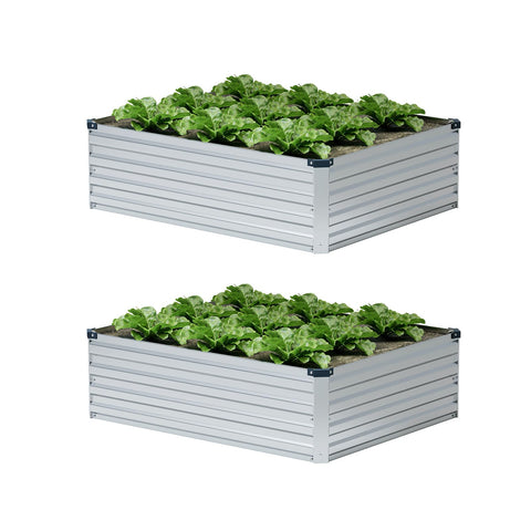 ZUNUDA galvanized raised bed kit during assembly, ideal for patio vegetable gardening