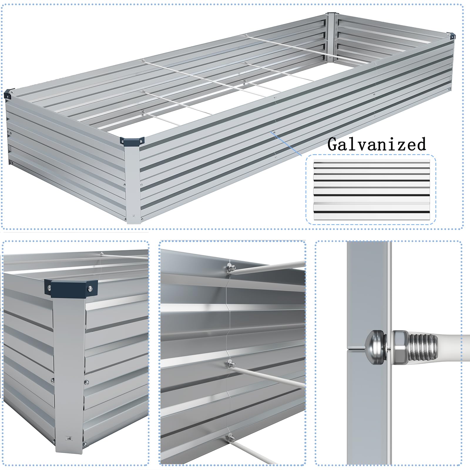 ZUNUDA rust-resistant steel close-up highlights outdoor durability.