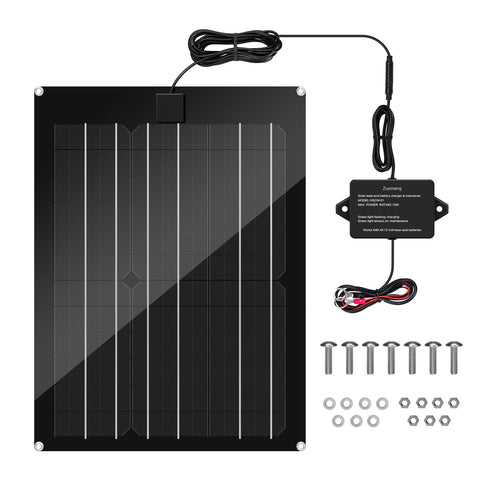Zuomeng 15W solar panel trailer kit mounted for continuous charging