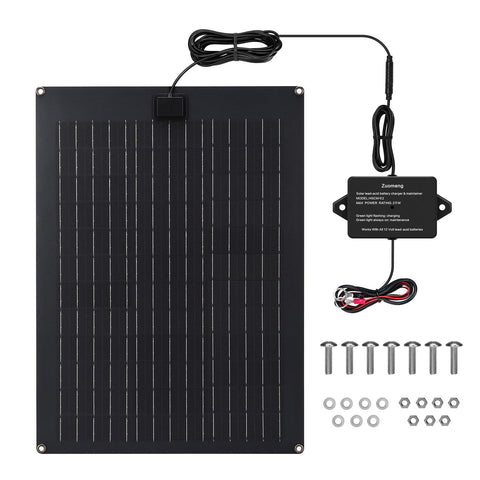 Zuomeng 20W solar panel for dump trailer delivering efficient charging in sunlight.