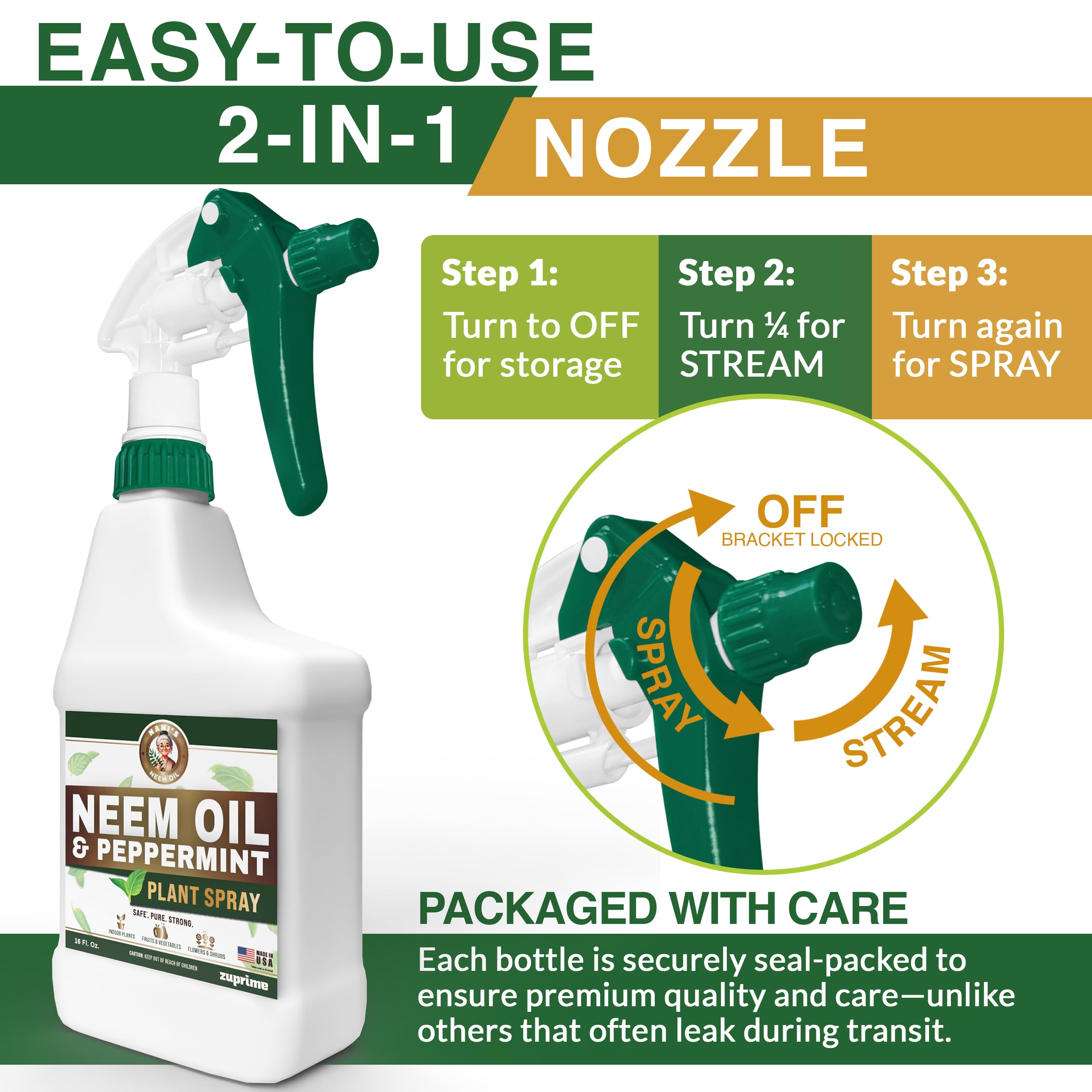 Leaves glistening after Zuprime Nani neem peppermint spray application
