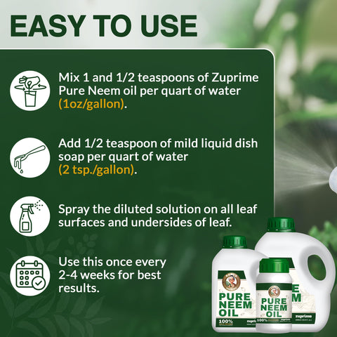 Zuprime Nani's Neem Oil on outdoor plants for healthier garden foliage.