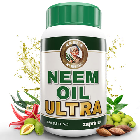 Zuprime Nani's Ultra Neem Spray Oil bottle for plant care and growth