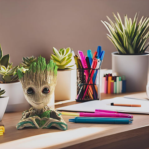 ZUSONUD Groot brown pot with modern desk appeal