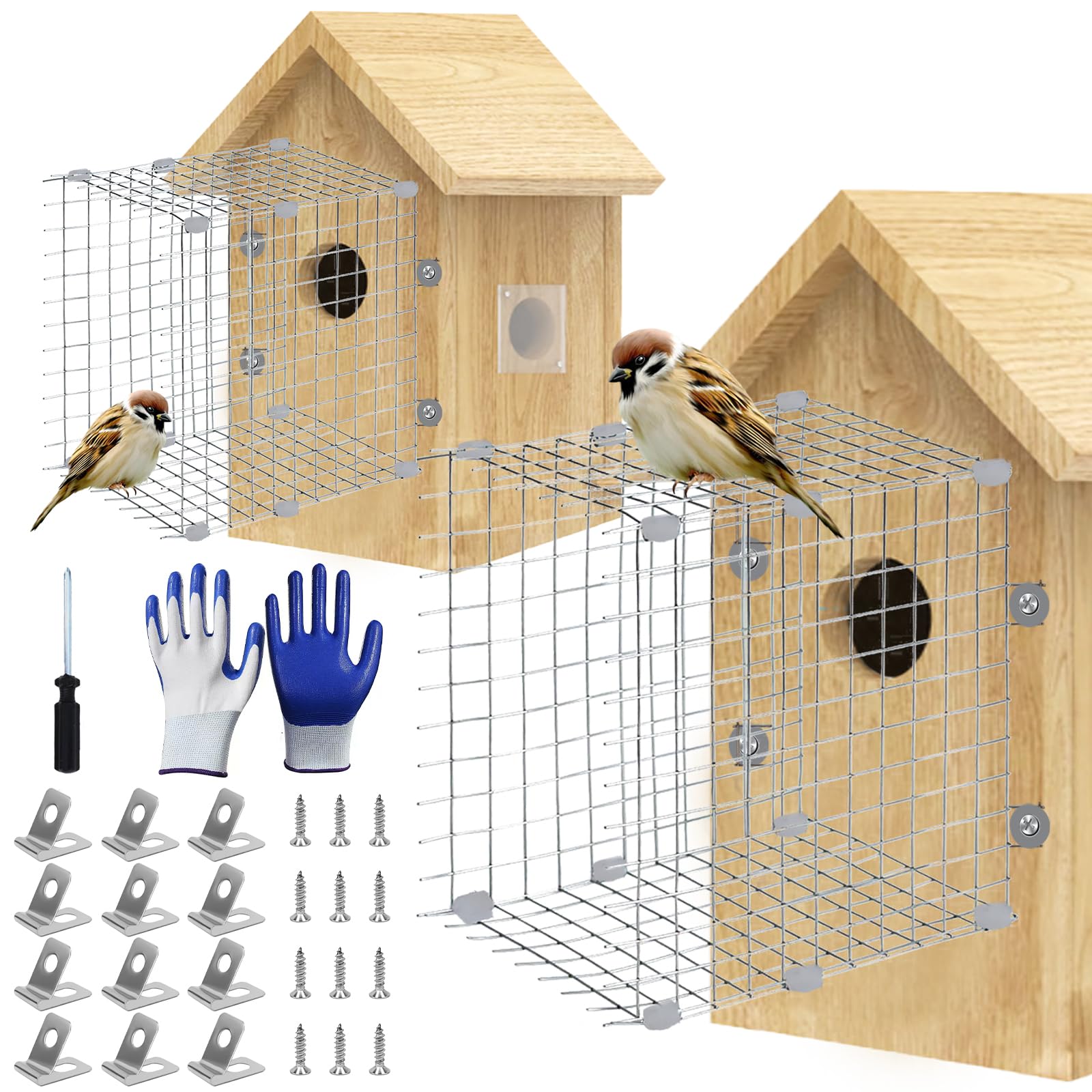 ZUUDYSEN bluebird house predator guards square guard pack protects nests from predators.