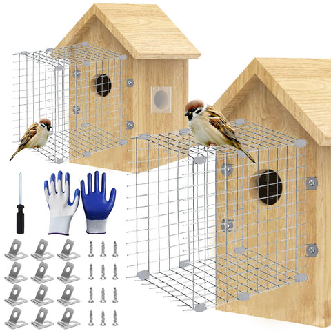 ZUUDYSEN bluebird house predator guards square guard pack protects nests from predators.