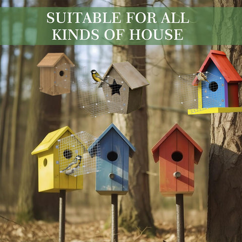 ZUUDYSEN metal guard shields nests on various birdhouses.