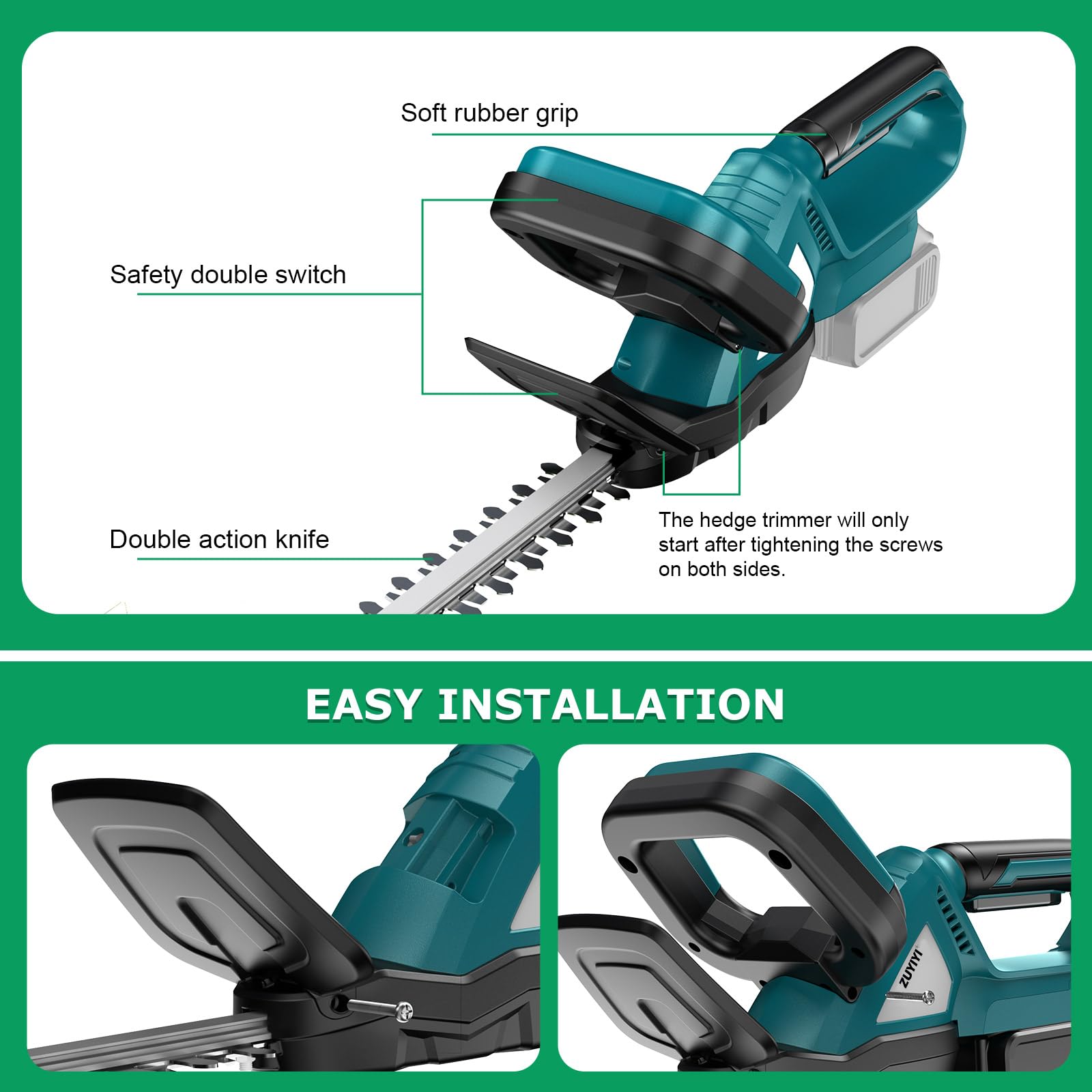Zuyi easy-maintenance blade release for quick cleanup after trimming