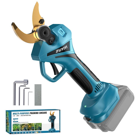 ZUYIYI cordless pruning shears blade close-up for precise 60 mm cuts