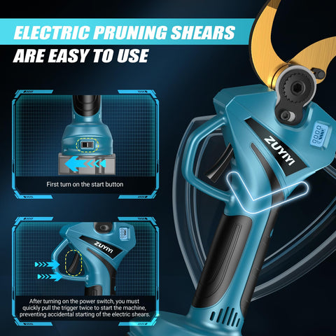 ZUYIYI pruning shears safety lock prevents accidental starts