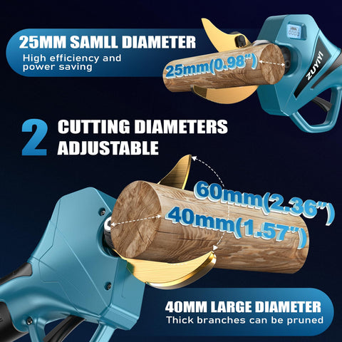Lightweight pruner with extended pole for long reach.