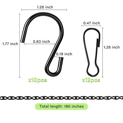 ZUZUAN 10 S-hooks included for reliable suspensions of planters and decor.