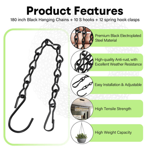 ZUZUAN black electroplated chain close-up highlighting smooth finish and corrosion resistance.