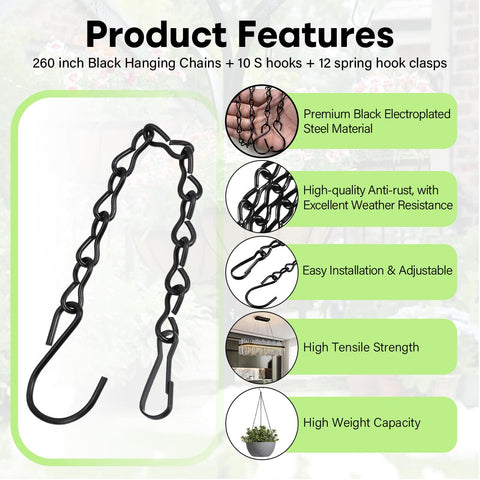 ZUZUAN durable carbon steel with black finish for garden setups
