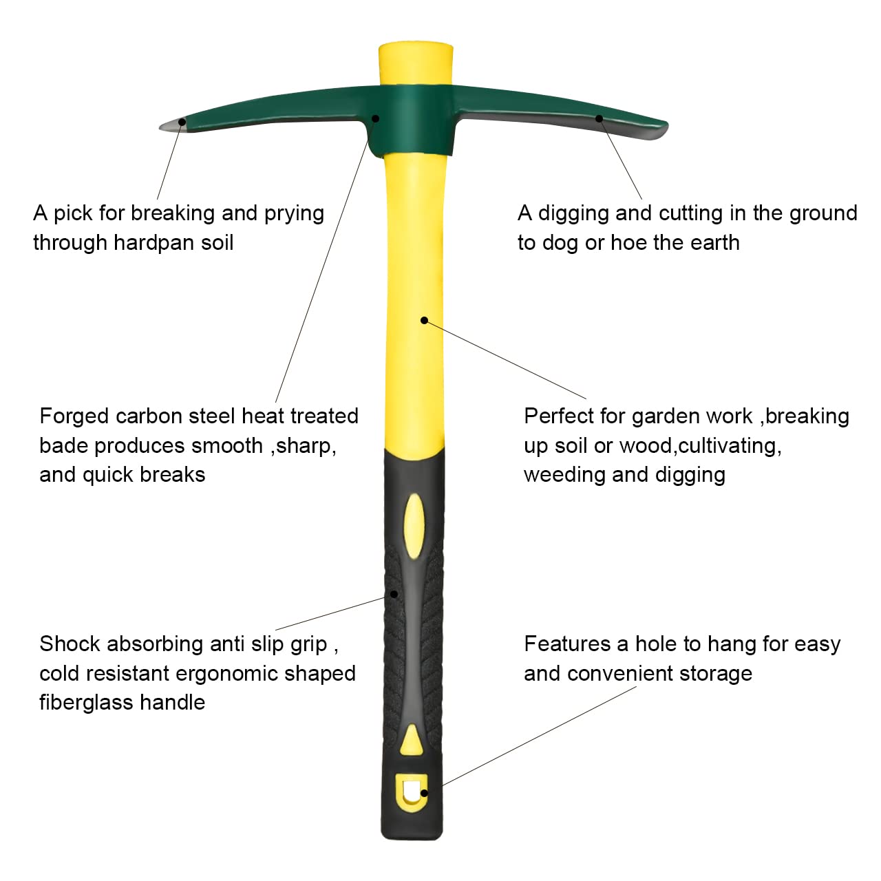 ZUZUAN ergonomic fiberglass handle reduces hand fatigue during use