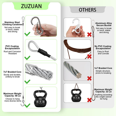ZUZUAN hanging chain on a branch shows quick installation.